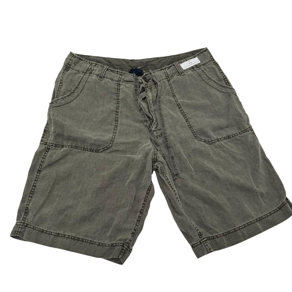 Lucky Brand Linen Shorts‎ Mens 40 Green Good Regulation Issue Gear 100% Linen